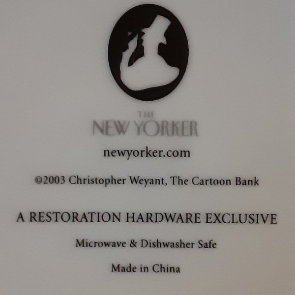 RESTORATION HARDWARE/New Yorker wine cartoon plate - Picture 4 of 4